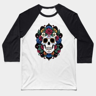 Day of the Dead Skull 04 Baseball T-Shirt